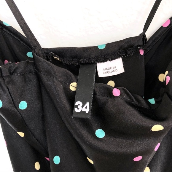 Rainbow Multi-Color Polkadots A-Line SATIN DRESS - Picture 7 of 7